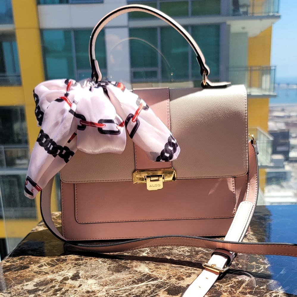 Aldo Pink and White Satchel